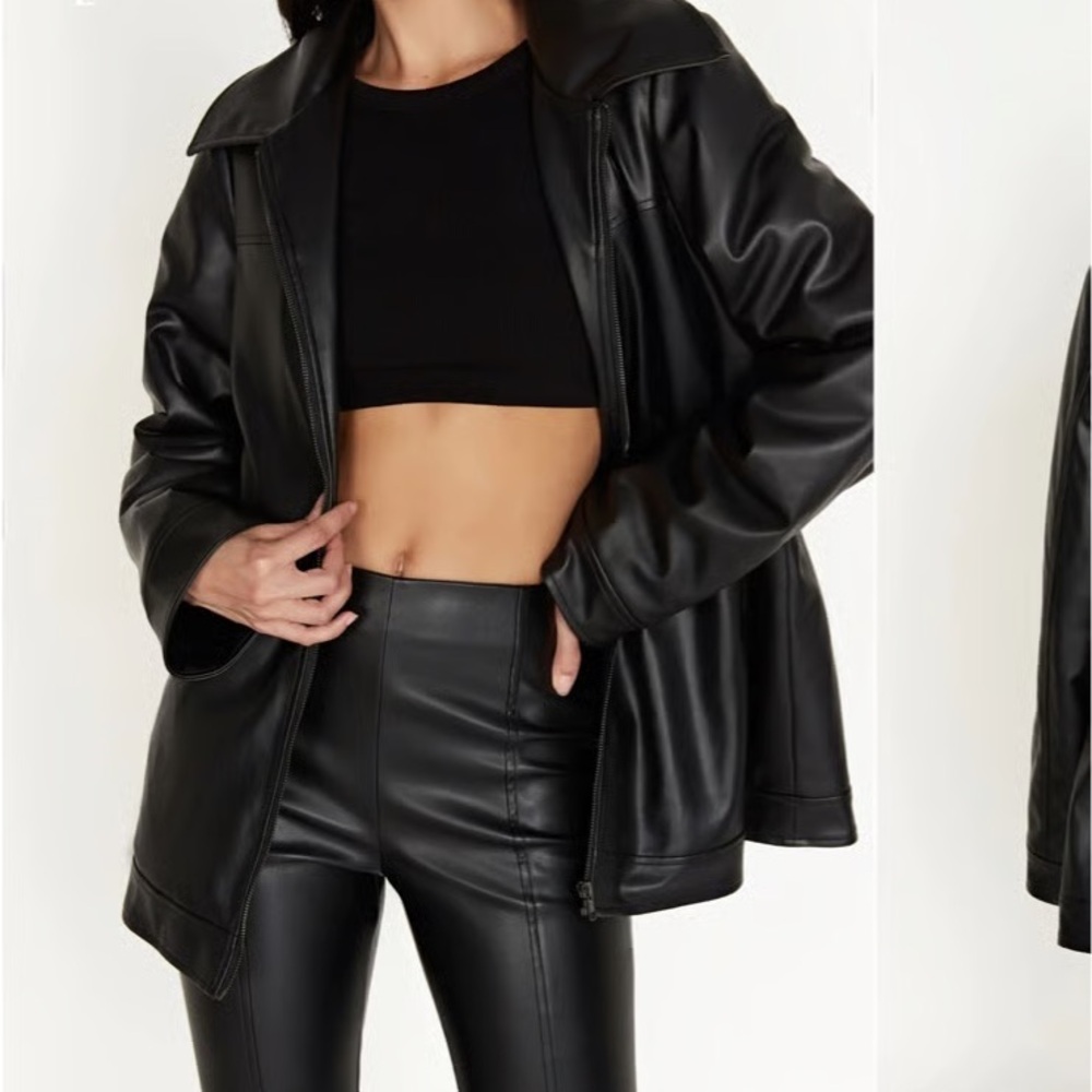 Meshki Black Leather Jacket
